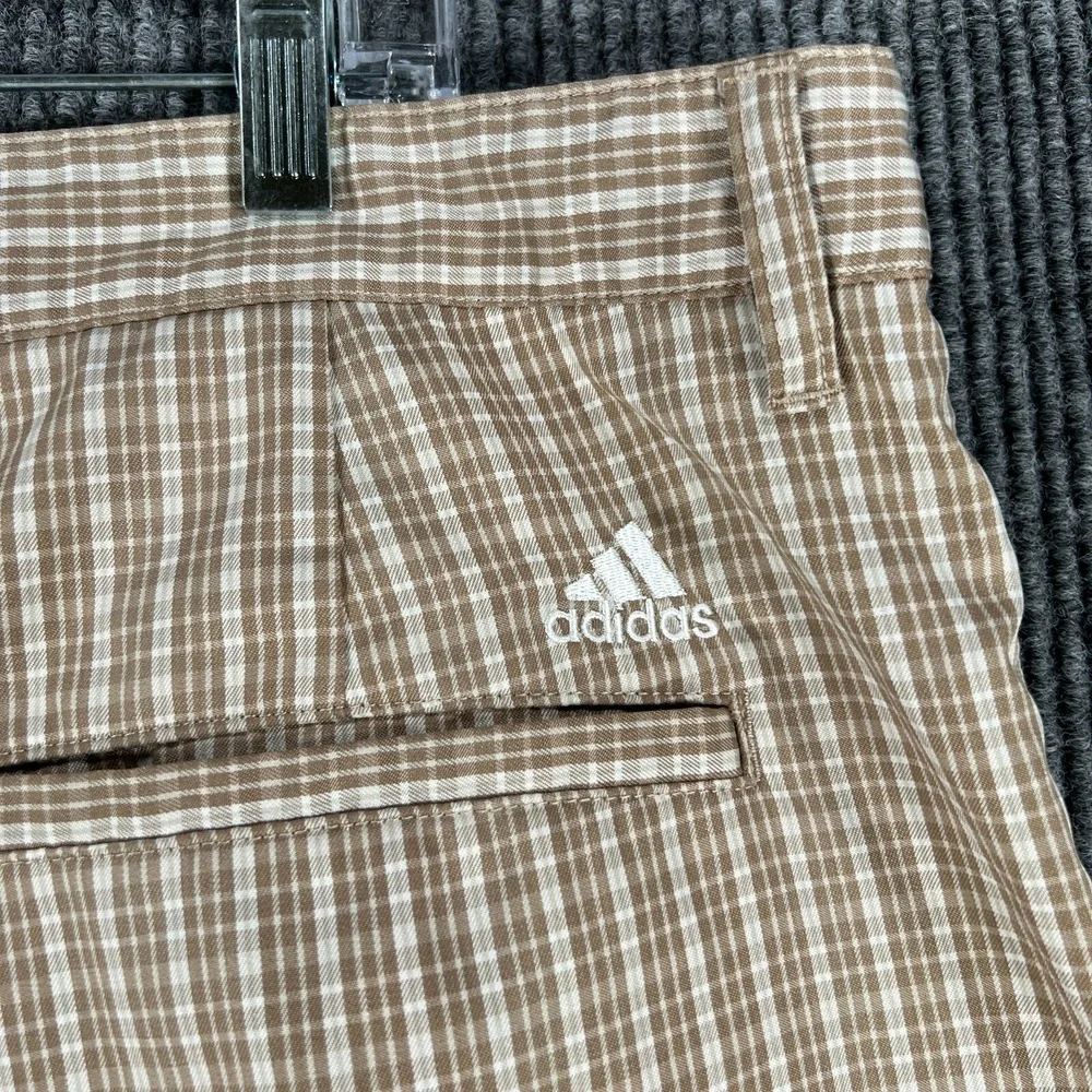 Adidas Mens Shorts 40 Brown Plaid Chino Golf 11